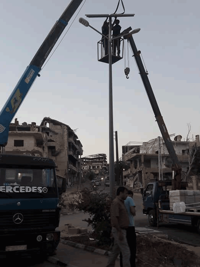 2019 Syria Syrian UNHCR project 60 watt two body solar street lamp