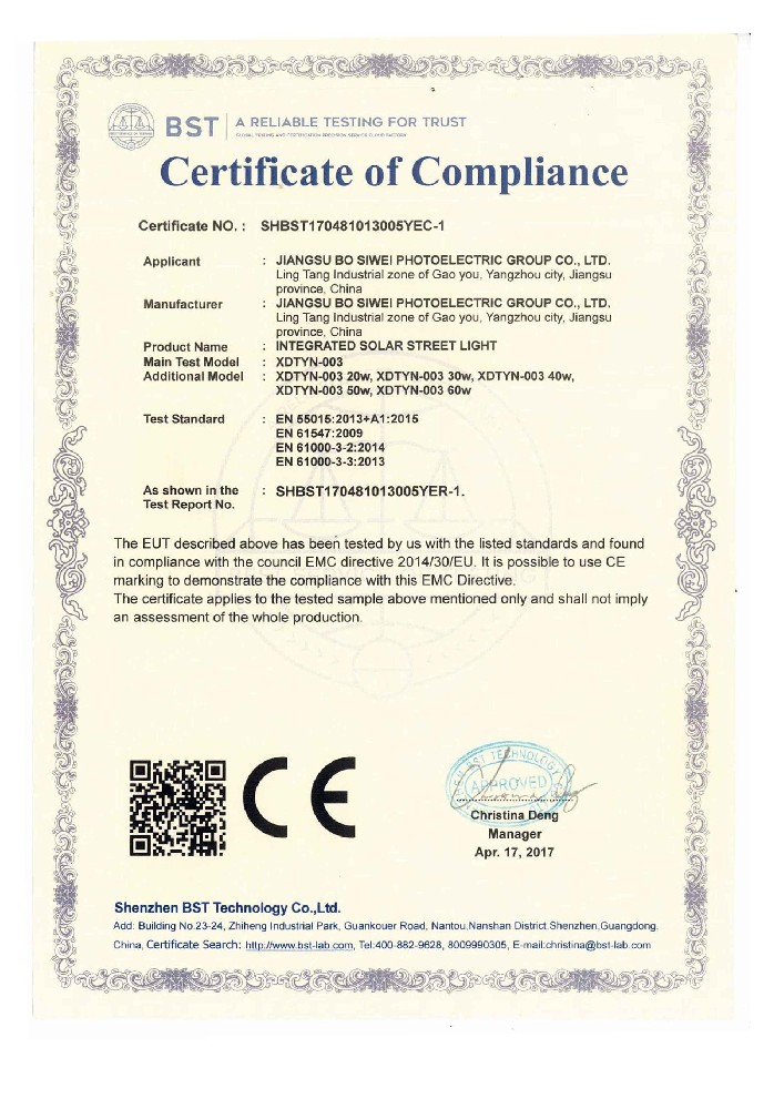 CE certificate